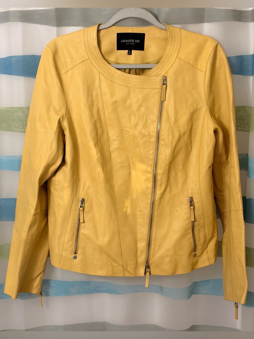 Lafayette 148 New York Women’s Soft Leather Jacket Vintage Size: 10 Mustard R139